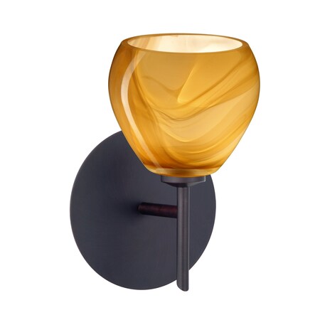 Besa Lighting Tay Tay Mini Sconce, Honey, Bronze Finish, 1x40W Halogen 1SW-5605HN-BR